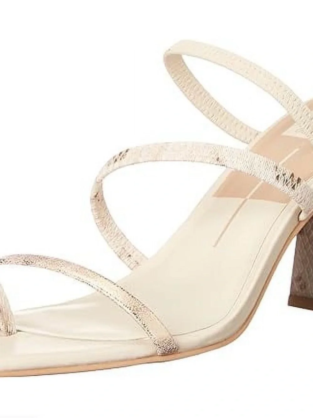 Dolce Vita Prisma- Strappy Metallic Cream Block Heel Sandals - 8